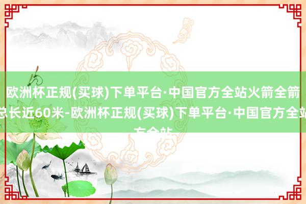 欧洲杯正规(买球)下单平台·中国官方全站火箭全箭总长近60米-欧洲杯正规(买球)下单平台·中国官方全站