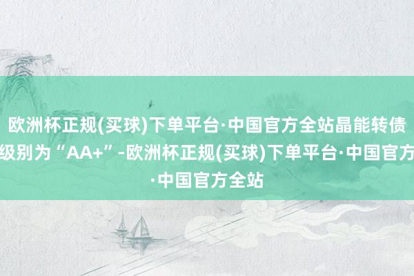 欧洲杯正规(买球)下单平台·中国官方全站晶能转债信用级别为“AA+”-欧洲杯正规(买球)下单平台·中国官方全站