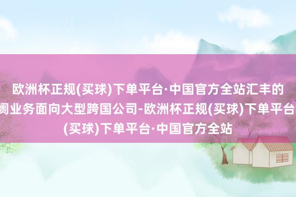 欧洲杯正规(买球)下单平台·中国官方全站汇丰的人人银行和阛阓业务面向大型跨国公司-欧洲杯正规(买球)下单平台·中国官方全站