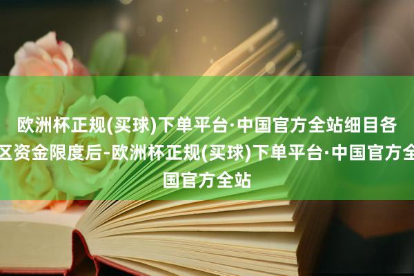 欧洲杯正规(买球)下单平台·中国官方全站细目各地区资金限度后-欧洲杯正规(买球)下单平台·中国官方全站