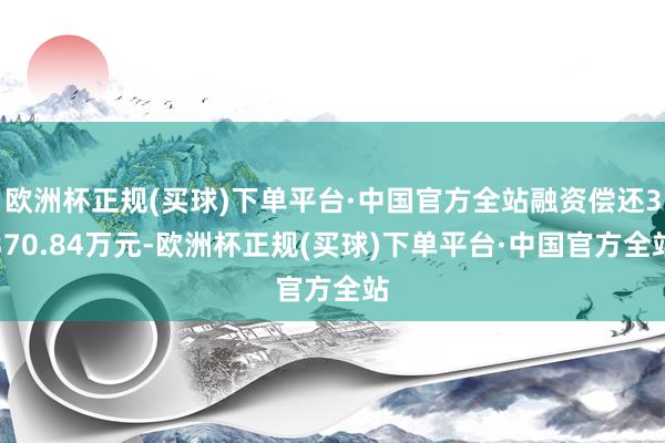 欧洲杯正规(买球)下单平台·中国官方全站融资偿还3370.84万元-欧洲杯正规(买球)下单平台·中国官方全站